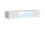 Hompland 93 woonkamer wandmeubel, kleur: wit - Afmetingen: 180 x 320 x 40 cm (H x B x D), met blauwe LED-verlichting
