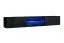 Donker wandmeubel Volleberg 34, kleur: zwart - Afmetingen: 140 x 250 x 40 cm (H x B x D), met blauwe LED-verlichting