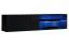 Donker wandmeubel Volleberg 66, kleur: zwart - Afmetingen: 150 x 280 x 40 cm (H x B x D), met blauwe LED-verlichting