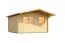 Vakantiehuis F42 met luifel | 14,14 m² | 70 mm logs | natuurlijke afwerking | incl. vloer & isolerende beglazing
