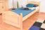 Eenpersoonsbed / logeerbed massief grenenhout, naturel 82, incl. lattenbodem - 80 x 200 cm