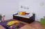 Eenpersoonsbed / bed met opbergruimte massief grenen, kleur walnoten94, incl. lattenbodem - 90 x 200 cm (B x L)