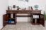 Bureau massief grenen kleur: walnoten Pipilo 19 - Afmetingen: 78 x 182 x 54 cm (H x B x D)