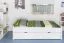 Eenpersoonsbed / logeerbed "Easy Premium Line" K1/1h incl. 2e onderschuifbed en 2 afdekpanelen, 90 x 200 cm massief beukenhout wit gelakt