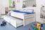 kinderbed / jeugdbed "Easy Premium Line" K1/1h incl. 2e onderschuifbed en 2 afdekpanelen, 90 x 200 cm massief beukenhout wit gelakt