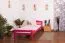 Kinderbett / Jugendbett "Easy Premium Line" K1/2n, Buche Vollholz massiv rosa lackiert - Maße: 90 x 200 cm