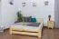 Kinderbett / Jugendbett Kiefer Vollholz massiv natur A7, inkl. Lattenrost - Abmessungen: 140 x 200 cm