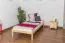 Futonbed / massief houten bed massief grenen naturel, incl. lattenbodem - afmetingen: 90 x 200 cm