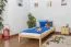 Kinderbett / Jugendbett Kiefer massiv Vollholz natur , inkl. Lattenrost - Maße: 90 x 200 cm