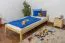 Futonbed / massief houten bed massief grenen naturel, incl. lattenbodem - afmetingen: 90 x 200 cm