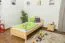Kinderbett / Jugendbett Kiefer massiv Vollholz natur 80, inkl. Lattenrost - Abmessung 90 x 200 cm