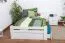 Jeugdbed "Easy Premium Line" K4 incl. 2 laden en 1 afdekplaat, 120 x 200 cm massief beukenhout, wit gelakt