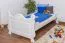 Einzelbett / Gästebett Kiefer massiv Vollholz weiß lackiert 91, inkl. Lattenrost - Abmessung 90 x 200 cm
