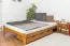 Eenpersoonsbed / logeerbed massief grenenhout kleur eiken A8, incl. lattenbodem - afmetingen: 140 x 200 cm