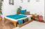Futonbed / , vol hout, bed massief grenen, kleur eikenhout kleur A8, incl. lattenbodem - afmetingen: 140 x 200 cm