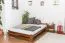 Futonbed / , vol hout, bed massief grenen kleur walnoten A9, incl. lattenbodem - afmetingen 140 x 200 cm