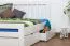 Tweepersoonsbed / functioneel bed "Easy Premium Line" K8 incl. 4 laden en 2 afdekplaten, 180 x 200 cm massief beukenhout, wit gelakt