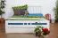 Tweepersoonsbed "Easy Premium Line" K8 incl.1 afdekplaat, 160 x 200 cm massief beukenhout, wit gelakt