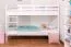 Stapelbed "Easy Premium Line" K19/n, hoofdbord en voeteneind met gaten, massief beuken wit - 90 x 200 cm (b x l), deelbaar