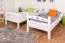Stapelbed "Easy Premium Line" K19/n, hoofdbord en voeteneind met gaten, massief beuken wit - 90 x 200 cm (b x l), deelbaar