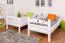 Stapelbed "Easy Premium Line" K19/n, hoofdbord en voeteneind met gaten, massief beuken wit - 90 x 200 cm (b x l), deelbaar