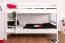 Stapelbed "Easy Premium Line" K20/n, hoofdbord en voeteneind recht, massief beuken wit - 90 x 200 cm (b x l), deelbaar