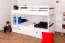 Stapelbed "Easy Premium Line" K20/n incl. 2 laden en 2 afdekpanelen, recht hoofdbord en voeteneind, massief beukenhout wit - matrasbodem: 90 x 200 cm, deelbaar