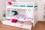 Stapelbed "Easy Premium Line" K20/n incl. 2 laden en 2 afdekpanelen, recht hoofdbord en voeteneind, massief beukenhout wit - matrasbodem: 90 x 200 cm, deelbaar
