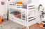 Stapelbed voor volwassenen "Easy Premium Line" K18/n incl. 2 laden en 2 afdekpanelen, hoofdbord met gaten, massief beuken wit - 90 x 200 cm, (b x l) deelbaar