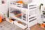 Stapelbed voor volwassenen "Easy Premium Line" K18/n incl. 2 laden en 2 afdekpanelen, hoofdbord met gaten, massief beuken wit - 90 x 200 cm, (b x l) deelbaar
