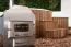 Hottub 01 gemaakt van thermohout met LED-verlichting, thermo deksel, combinatie massagejets, zandfilter, houten box en thermische isolatie, kuip: antraciet, binnendiameter: 200 cm