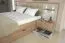 nachtkastje voor bed aanbouw rechts Gataivai 11, kleur: hoogglans beige / walnoten - 100 x 56 x 47 cm (H x B x D)