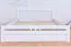 Doppelbett "Easy Premium Line" K8 inkl.1 Abdeckblende, 200 x 200 cm Buche Vollholz massiv weiß lackiert