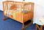 Ledikant / wieg massief grenen massief hout elzen kleuren 104, incl. lattenbodem - 60 x 120 cm (B x L)