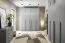 Kledingkast met 3 deuren / Kleur: platinagrijs / met 2 lades / 1 kledingstang / 150 x 61 x 210 cm / 6 schappen / ABS-randen / Edegem 02