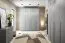 Kledingkast met 3 deuren / Kleur: platinagrijs / met 2 lades / 1 kledingstang / 150 x 61 x 210 cm / 6 schappen / ABS-randen / Edegem 02