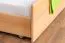 Stapelbed voor volwassenen "Easy Premium Line" K19/h incl. onderschuifbed /extra ligplaats en 2 afdekplaten, hoofd- en voeteneinde met gaten, massief beukenhout transparant gelakt - ligvlak: 90 x 200 cm (b x l), deelbaar