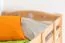 Stapelbed voor volwassenen "Easy Premium Line" K19/h incl. onderschuifbed /extra ligplaats en 2 afdekplaten, hoofd- en voeteneinde met gaten, massief beukenhout transparant gelakt - ligvlak: 90 x 200 cm (b x l), deelbaar