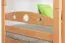Stapelbed voor volwassenen "Easy Premium Line" K19/h incl. onderschuifbed /extra ligplaats en 2 afdekplaten, hoofd- en voeteneinde met gaten, massief beukenhout transparant gelakt - ligvlak: 90 x 200 cm (b x l), deelbaar