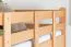 Stapelbed voor volwassenen "Easy Premium Line" K20/h incl. onderschuifbed /extra ligplaats en 2 afdekplaten, hoofd- en voeteneinde recht, massief beukenhout natuur / transparant gelakt - ligvlak: 90 x 200 cm (b x l), deelbaar