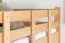 Stapelbed voor volwassenen "Easy Premium Line" K20/h incl. onderschuifbed /extra ligplaats en 2 afdekplaten, hoofd- en voeteneinde recht, massief beukenhout natuur / transparant gelakt - ligvlak: 90 x 200 cm (b x l), deelbaar