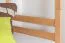 Stapelbed voor volwassenen "Easy Premium Line" K20/h incl. onderschuifbed /extra ligplaats en 2 afdekplaten, hoofd- en voeteneinde recht, massief beukenhout natuur / transparant gelakt - ligvlak: 90 x 200 cm (b x l), deelbaar
