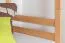 Stapelbed voor volwassenen "Easy Premium Line" K20/h incl. onderschuifbed /extra ligplaats en 2 afdekplaten, hoofd- en voeteneinde recht, massief beukenhout natuur / transparant gelakt - ligvlak: 90 x 200 cm (b x l), deelbaar