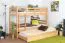 Stapelbed voor volwassenen "Easy Premium Line" K20/h incl. onderschuifbed /extra ligplaats en 2 afdekplaten, hoofd- en voeteneinde recht, massief beukenhout natuur / transparant gelakt - ligvlak: 90 x 200 cm (b x l), deelbaar