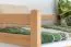 Stapelbed voor volwassenen "Easy Premium Line" K20/h incl. onderschuifbed /extra ligplaats en 2 afdekplaten, hoofd- en voeteneinde recht, massief beukenhout natuur / transparant gelakt - ligvlak: 90 x 200 cm (b x l), deelbaar