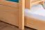 Stapelbed voor volwassenen "Easy Premium Line" K21/h incl. onderschuifbed /extra ligplaats en 2 afdekplaten, afgeronde hoofd- en voeteneinden, massief beukenhout transparant gelakt - ligvlak: 90 x 200 cm, deelbaar