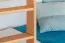 Stapelbed voor volwassenen "Easy Premium Line" K21/h incl. onderschuifbed /extra ligplaats en 2 afdekplaten, afgeronde hoofd- en voeteneinden, massief beukenhout transparant gelakt - ligvlak: 90 x 200 cm, deelbaar