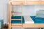 Stapelbed voor volwassenen "Easy Premium Line" K21/h incl. onderschuifbed /extra ligplaats en 2 afdekplaten, afgeronde hoofd- en voeteneinden, massief beukenhout transparant gelakt - ligvlak: 90 x 200 cm, deelbaar