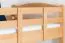 Stapelbed voor volwassenen "Easy Premium Line" K21/h incl. onderschuifbed /extra ligplaats en 2 afdekplaten, afgeronde hoofd- en voeteneinden, massief beukenhout transparant gelakt - ligvlak: 90 x 200 cm, deelbaar