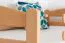 Stapelbed voor volwassenen "Easy Premium Line" K21/h incl. onderschuifbed /extra ligplaats en 2 afdekplaten, afgeronde hoofd- en voeteneinden, massief beukenhout transparant gelakt - ligvlak: 90 x 200 cm, deelbaar